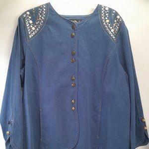 Bob Mackie Denim Style Jacket Size XL - Never Worn - Excellent Condition